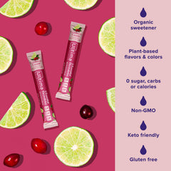 Vaso con bebida Cranberry Cosmo de Ultima Replenisher listo para beber