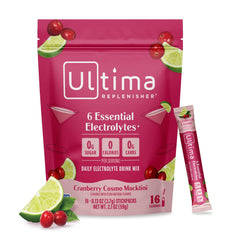 Ultima Replenisher frontal del paquete Cranberry Cosmo mostrando diseño y cantidad
