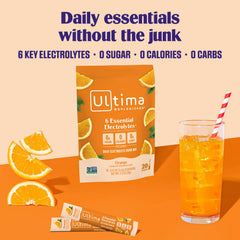 Ultima Replenisher sobre abierto con polvo naranja listo para mezclar