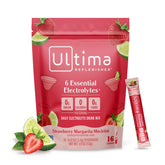 Ultima Replenisher frente del empaque mostrando diseño y 16 sobres