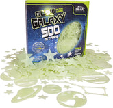 Ultra-Glow Super Stars Narwhal Novelties frontal del paquete con 500 piezas, fácil identificación