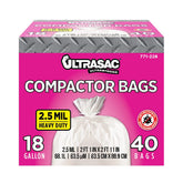 Ultrasac frente del paquete mostrando cantidad y tamaño, práctico para almacenamiento
