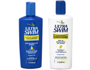 UltraSwim frasco frontal del dúo mostrando el etiquetado y tamaño práctico