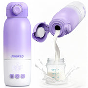 Umakep front view showing compact travel bottle warmer and portability benefit