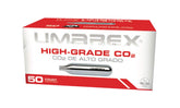 Umarex pack front view showing 50-cartridge bulk supply and long-lasting convenience