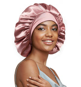 Umisleep gorro de seda frontal mostrando forma y cierre para protección nocturna