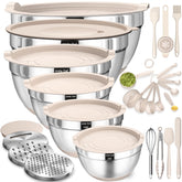 Umite Chef conjunto frontal de boles apilables con tapas herméticas, organización eficiente