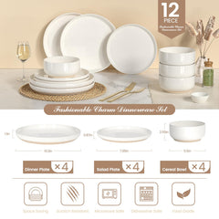 Umite Chef dinner plate top view, cream-white finish highlighting food presentation
