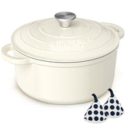 Umite Chef vista frontal de la olla esmaltada con diseño elegante y retención de calor