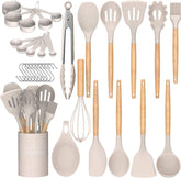 Umite Chef vista frontal del set completo mostrando 33 piezas y soporte