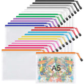 Umriox frontal pack de 24 bolsas A5 mostrando variedad de colores y orden