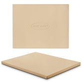 Unicook front view of rectangular stone showing full baking surface and edge benefits