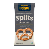 Unique Snacks front packaging showing bold branding and extra salt benefit