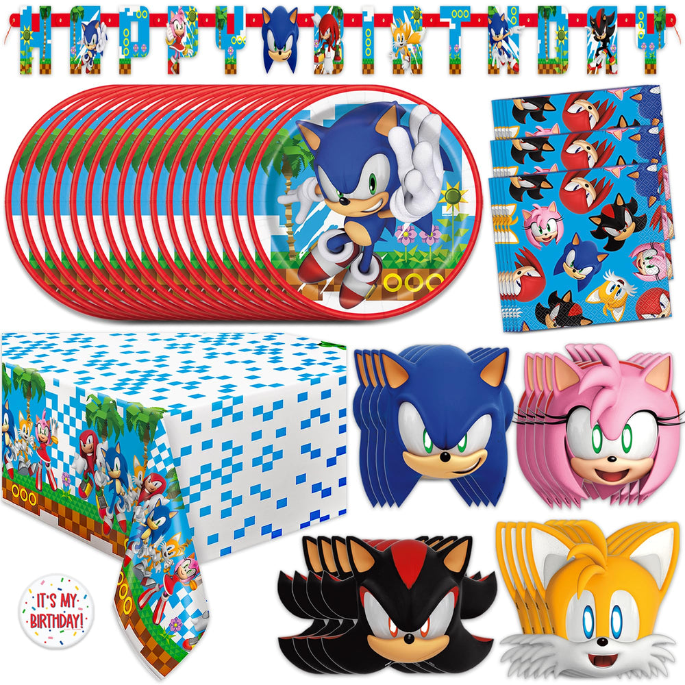 Unique paquete frontal con arte oficial de Sonic y colores vivos