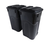 United Solutions front view of 32-gallon can showing secure lid and capacity benefit