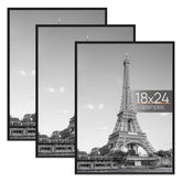 upsimples front view showing black 18x24 frame and poster, clear modern display