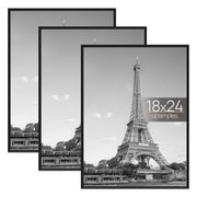upsimples front view showing black 18x24 frame and poster, clear modern display