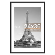 upsimples black 24x36 frame front view showing clean edges and clear cover for attractive display