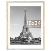 upsimples front view showing natural frame and clear cover, displays vivid poster