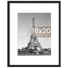upsimples vista frontal del marco 16x20 mostrando acabado negro y presentación clara