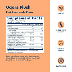 Uqora Flush vaso preparado color rosado para hidratación enfocada