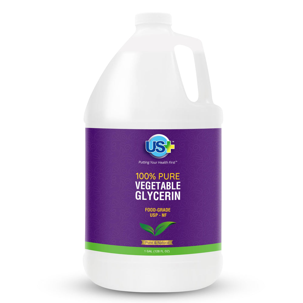 US+ bottle front label showing one-gallon purity and American source benefits