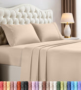 Utopia Bedding vista frontal del paquete beige, aspecto profesional y lista para cama