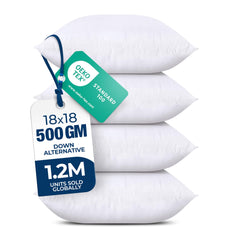 Utopia Bedding front packaging showing four compressed pillow inserts and quick unboxing benefit