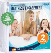 Utopia Bedding full size protector front view shows full coverage and neat fit