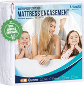 Utopia Bedding vista frontal del protector queen proteccion completa