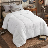 Utopia Bedding front view showing full 68x92 white comforter and neat finish