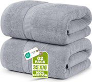 Utopia Towels frente del paquete mostrando el color gris frío y beneficio de tamaño