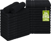 Utopia Towels vista frontal del paquete mostrando 24 toallas, ideal para ventas