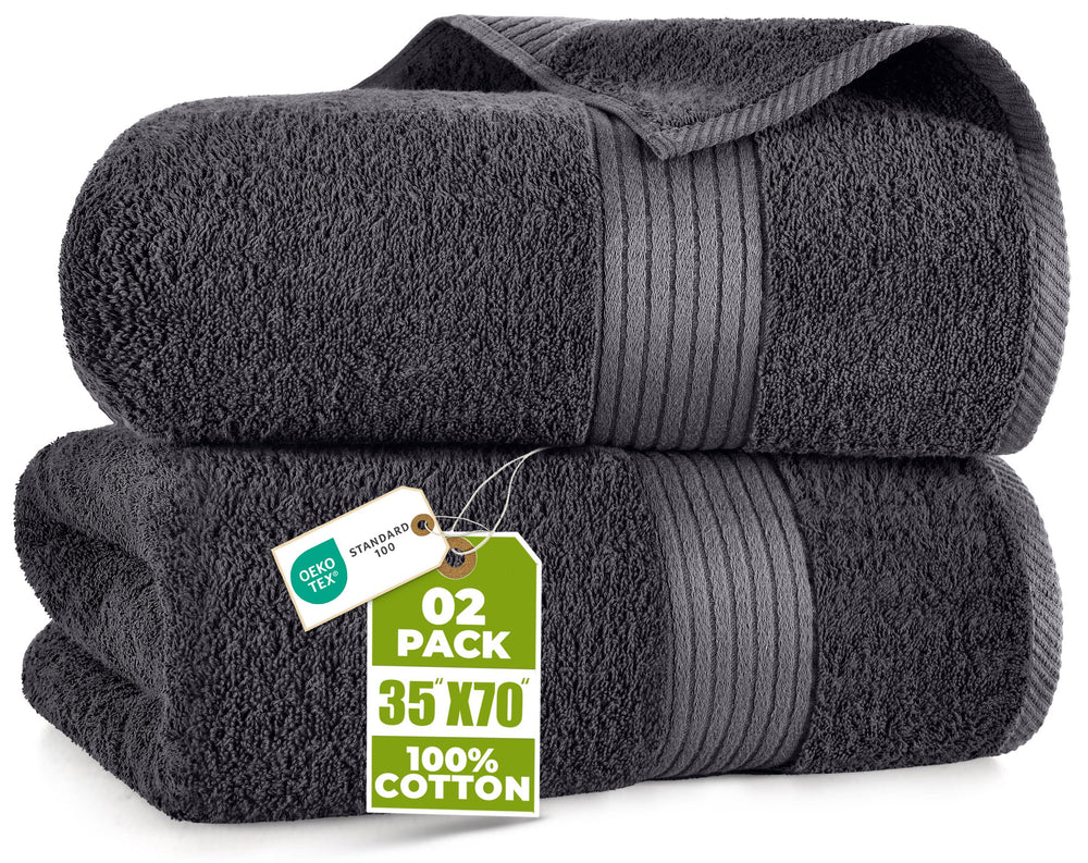 Utopia Towels vista frontal del pack mostrando las toallas y color gris