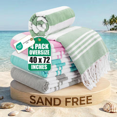 Utopia Towels frontal del pack mostrando cuatro toallas y colores coordinados