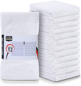 Utopia Towels vista frontal del paquete de 12 paños, práctico y económico