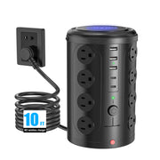 UWIWUTEI tower front view showing 16 outlets and neat footprint for organized charging