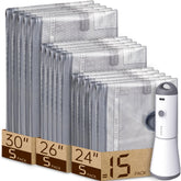 Vacbird front packaging showing kit contents and space-saving benefit