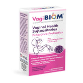 VagiBiom empaque frontal mostrando su presentación y beneficios para la flora vaginal