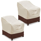Funda Vailge frontal cubriendo silla lounge para máxima protección exterior
