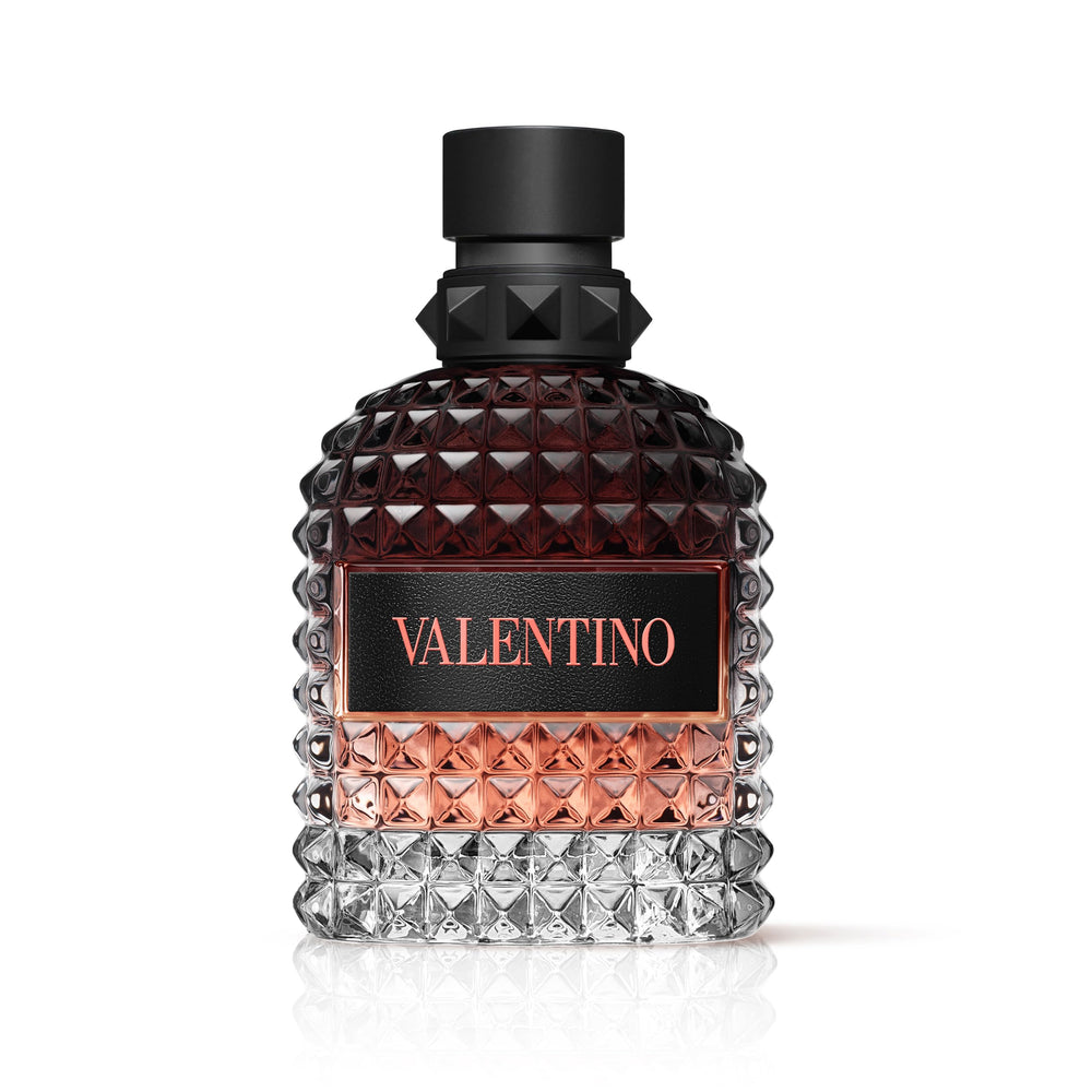 Valentino Uomo frasco frontal mostrando diseño elegante y presencia de marca