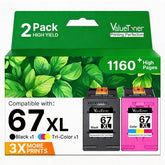 Valuetoner front packaging 67XL showing compatibility and savings benefit