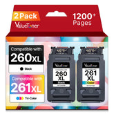 Valuetoner embalaje frontal 260XL 261XL mostrando compatibilidad y ahorro