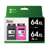 Valuetoner embalaje frontal del pack 64XL mostrando contenido y compatibilidad con HP