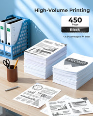 Valuetoner Supply gota de tinta mostrando negro intenso y secado rápido
