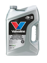 Valvoline bottle front view showing branding and 0W-20 protection benefits