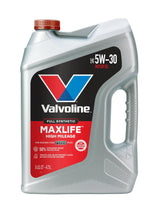 Valvoline MaxLife 5W-30 front label showing pack and benefits