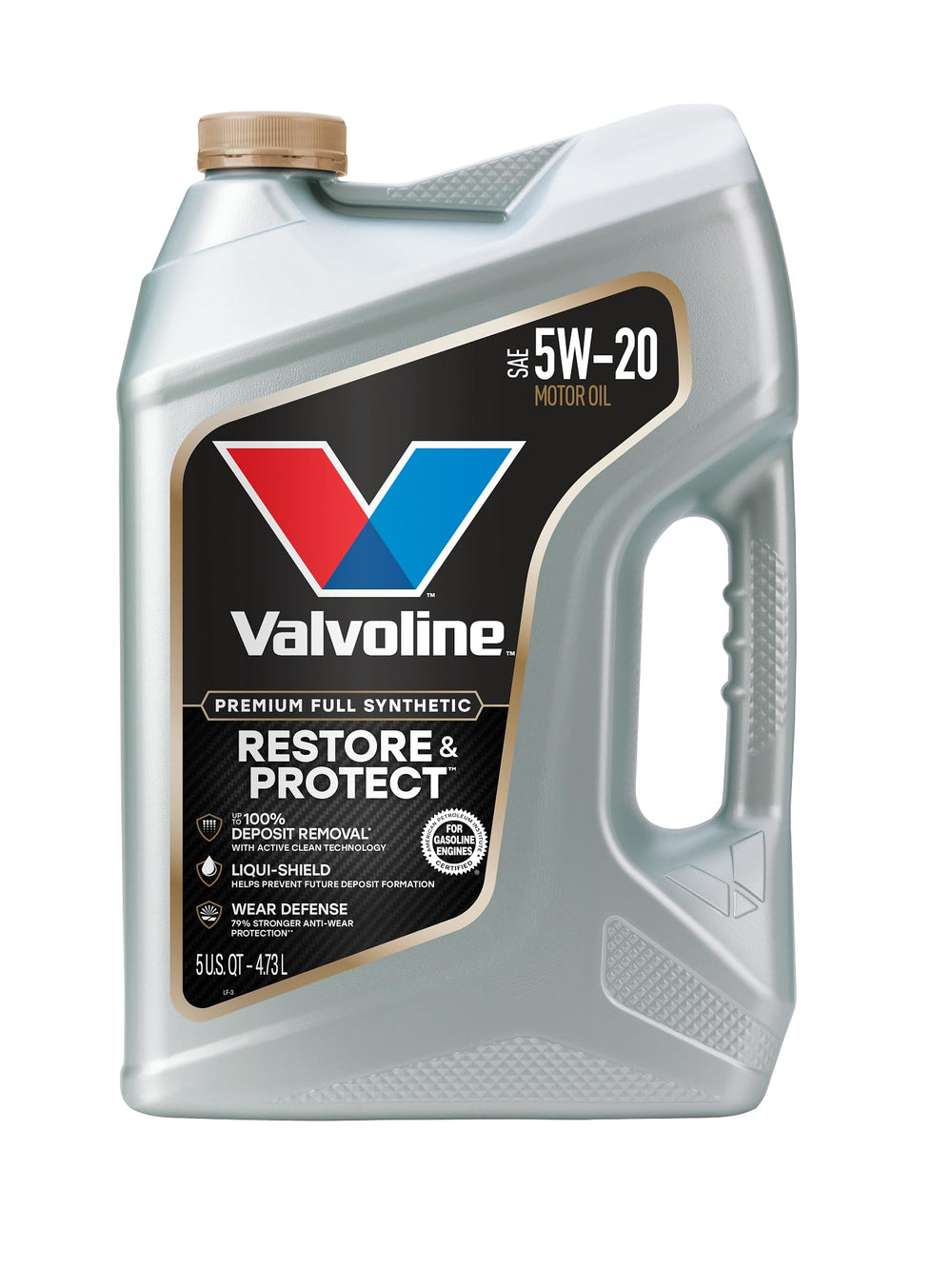 Valvoline Restore & Protect vista frontal mostrando envase y volumen