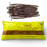 Vanilla Bean Kings front packaging showing 50 organic Madagascar pods and freshness