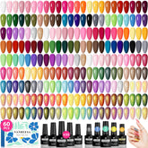 VANREESA set frontal mostrando 55 colores y top coats para variedad creativa